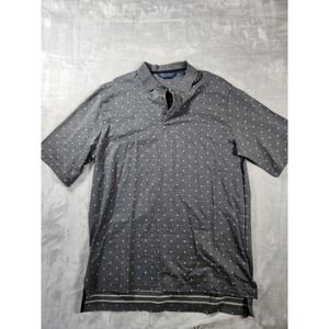 Ralph Lauren Polo Golf Geometric All Over‎ Print Shirt Men's L Grey Pima Cotton